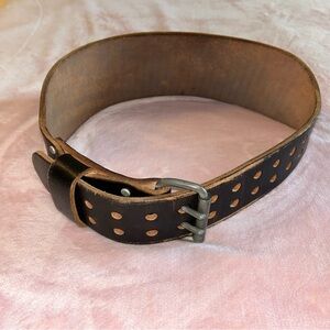 Altus black leather weight lifting belt size M back support training equipment